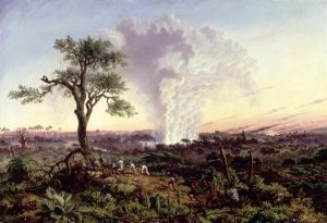 Victoria Falls at Sunrise with The Smoke or Spraycloud 1863 by Thomas Baines - hand-painted oil reproduction