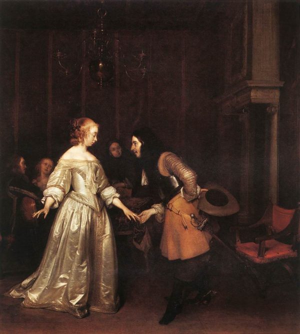 A Dancing Couple by Gerard ter Borch