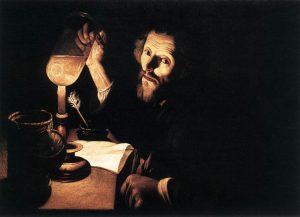 A Doctor Examining Urine by Trophime Bigot - hand-painted oil reproduction