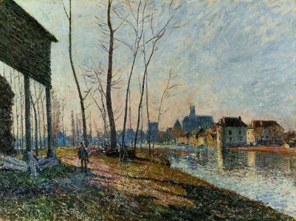 A February Morning at Moret-sur-Loing by Alfred Sisley