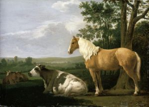 A Horse and Cows in a Landscape by Abraham van Calraet - hand-painted oil reproduction