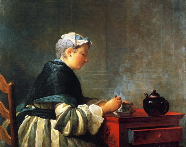 A Lady Taking Tea by Jean-Baptiste-Simeon Chardin