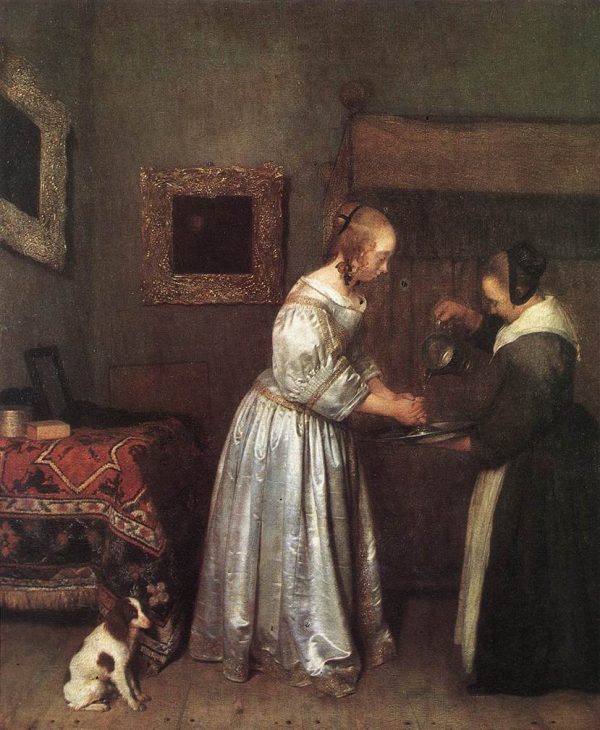 A Lady Washing Her Hands by Gerard ter Borch