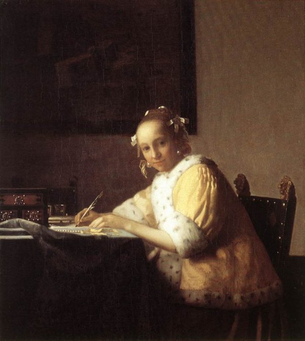 A Lady Writing a Letter by Johannes Vermeer