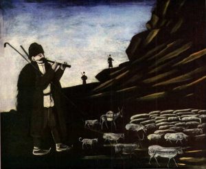A Shepherd With His Flock by Niko Pirosmani - hand-painted oil reproduction