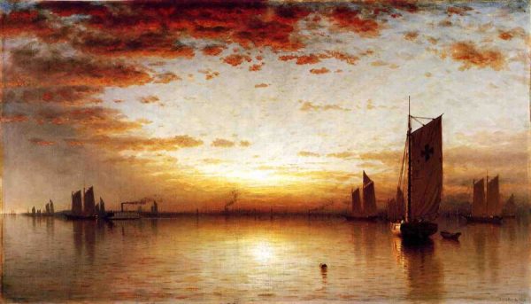 A Sunset, Bay of New York by Sanford Robinson Gifford