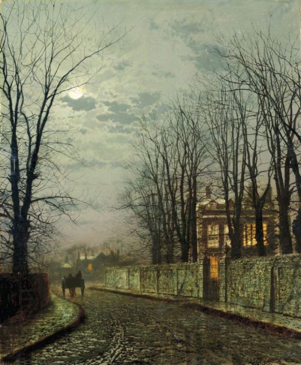 A Wintry Moon by John Atkinson Grimshaw