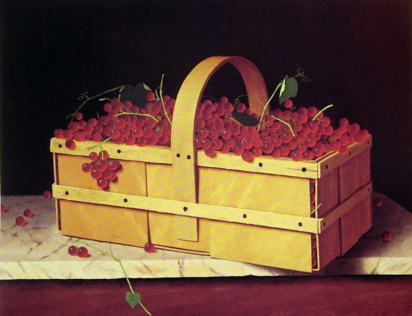 A Wooden Basket of Catawba-Grapes by William Michael Harnett