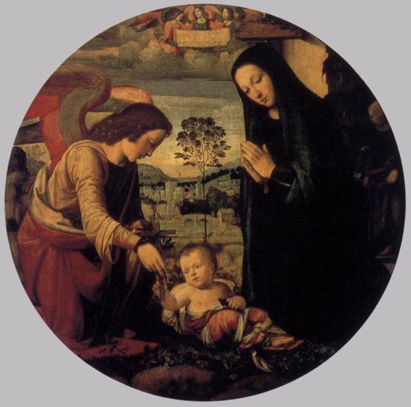 Adoration of the Child with Angel by Mariotto Albertinelli