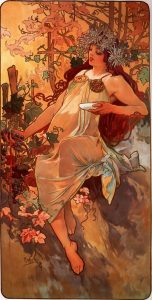 Autmn by Alphonse Mucha - hand-painted oil reproduction
