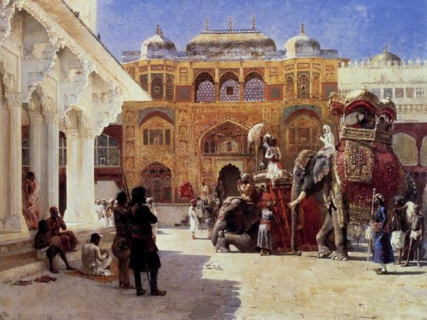 Arrival Of Prince Humbert, The Rajah, At The Palace Of Amber by Edwin Lord Weeks