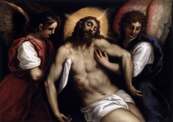 The Dead Christ with Two Angels by Palma Giovane