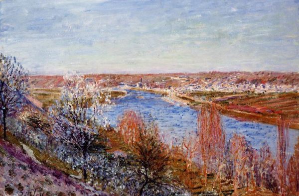 Village of Champagne at Sunset - April by Alfred Sisley