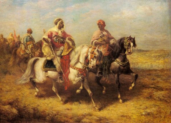 Arab Chieftain And His Entourage by Adolf Schreyer