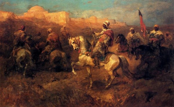 Arab Horsemen On The March by Adolf Schreyer