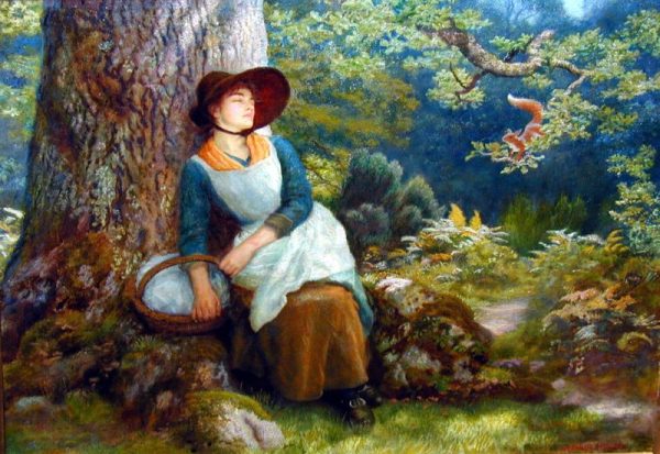 Asleep in the Woods by Arthur Hughes