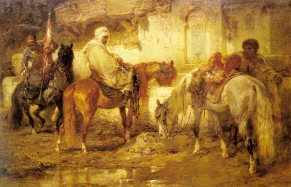 At The Watering Place by Adolf Schreyer