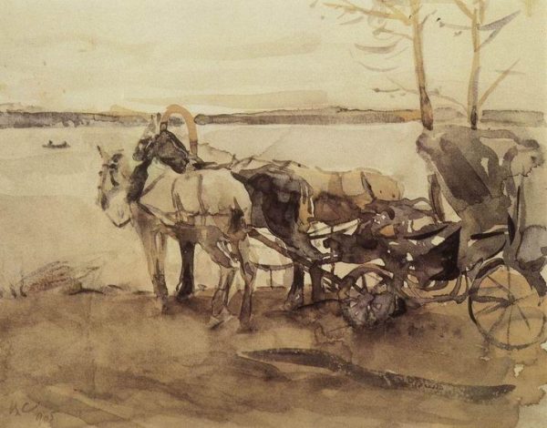 At the Ferry by Valentin Alexandrovich Serov