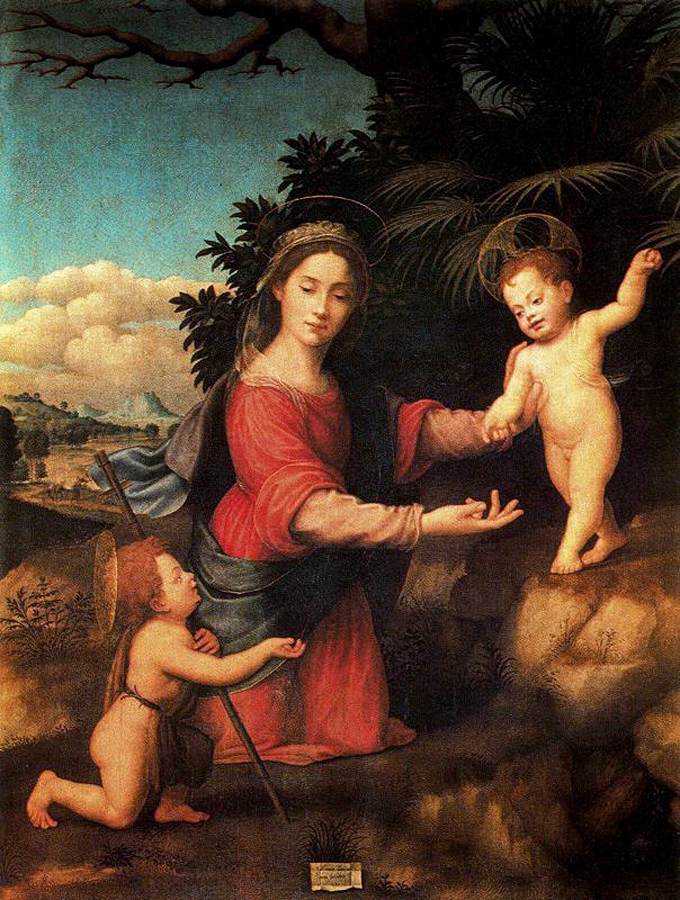 Virgin and Child with the Infant St John the Baptist by Guiliano Bugiardini - hand-painted oil reproduction
