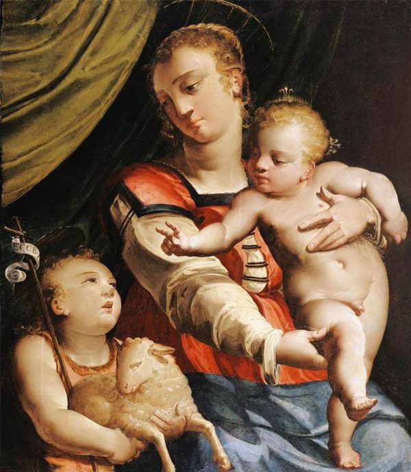 Virgin and Child with the Young St John the Baptist by Luca Cambiaso