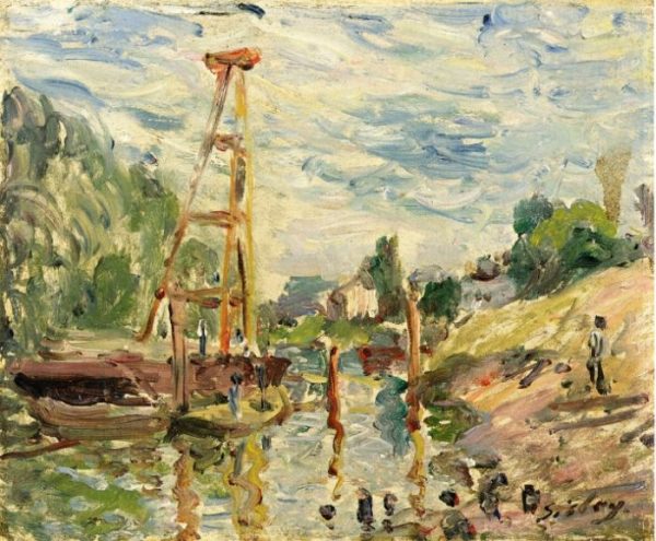 Bateau de Charge sur le Loing by Alfred Sisley