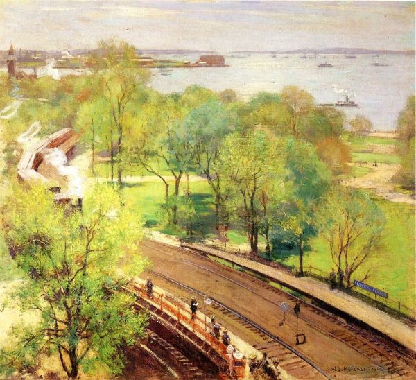 Battery Park - Spring by Willard Metcalf