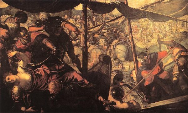 Battle between Turks and Christians by Tintoretto