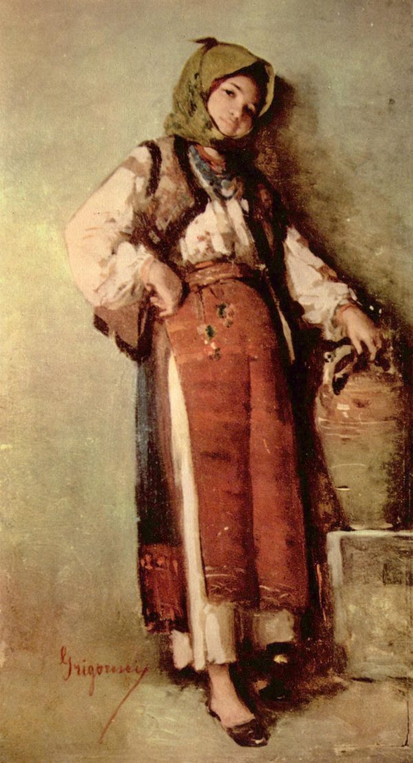 Bauerin mit Krug by Nicolae Grigorescu