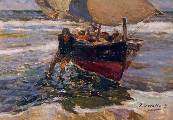 Beaching the Boat by Joaquin Sorolla y Bastida