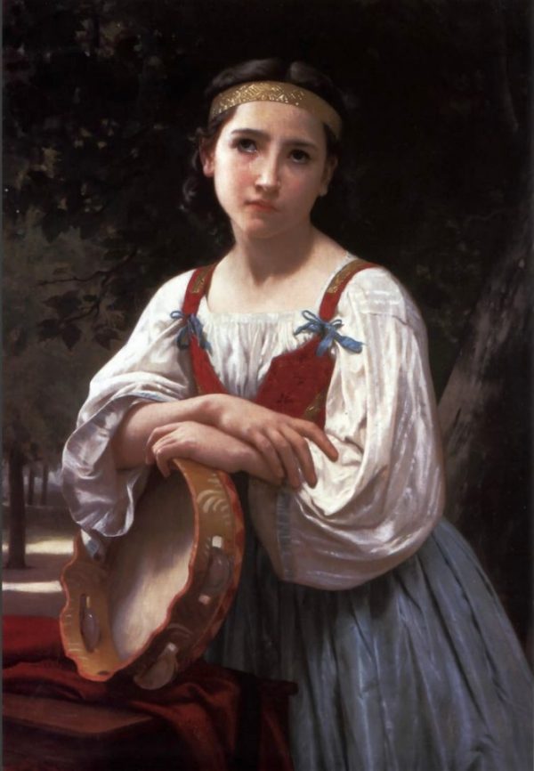Gypsy Girl with a Basque Drum by William Bouguereau