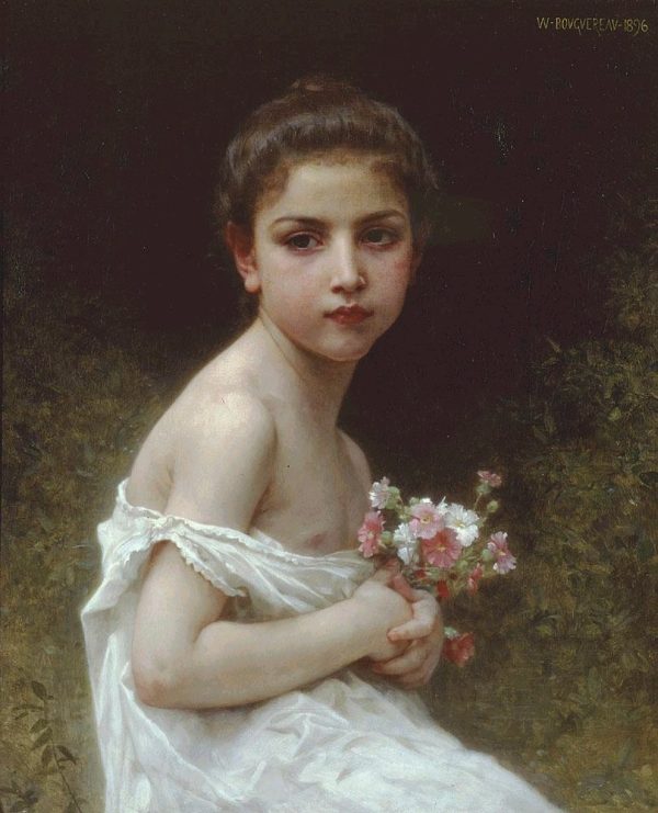 Little Girl with a Bouquet by William Bouguereau