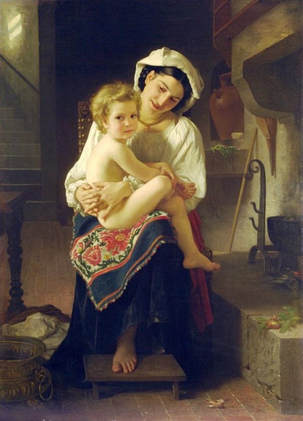 Young Mother Gazing at Her Child by William Bouguereau