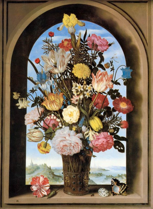 Bouquet in an Arched Window by Vladimir Borovikovsky