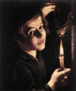 Boy Singeing a Bat's Wings by Trophime Bigot - hand-painted oil reproduction