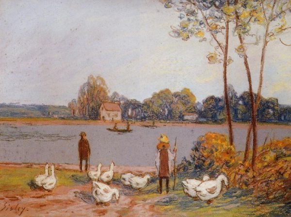 By the River Loing by Alfred Sisley