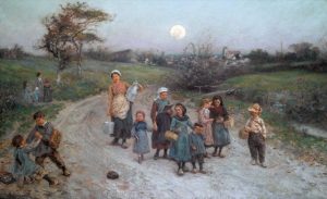 The Return from School, Calvados by William John Hennessy - hand-painted oil reproduction