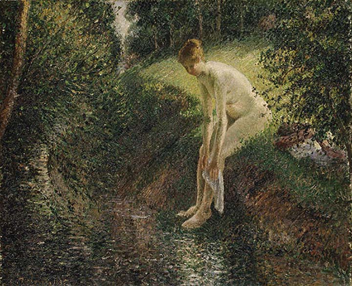 Bather in the Woods by Camille Pissarro