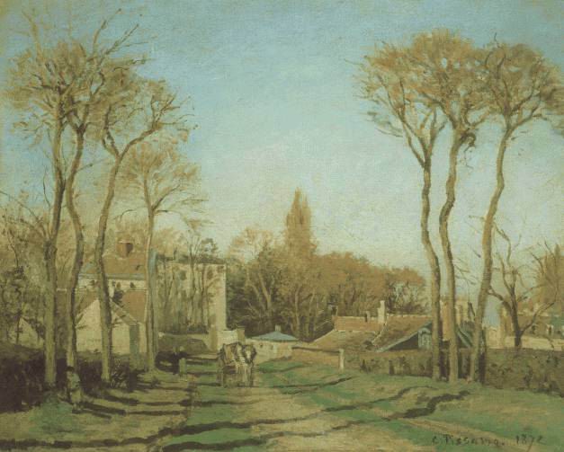 Entrance to the Village of Voisins by Camille Pissarro