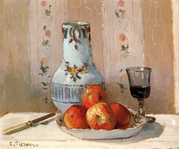 Still Life with Apples and Pitcher by Camille Pissarro