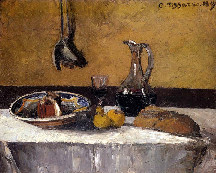 Still Life With Wine by Camille Pissarro