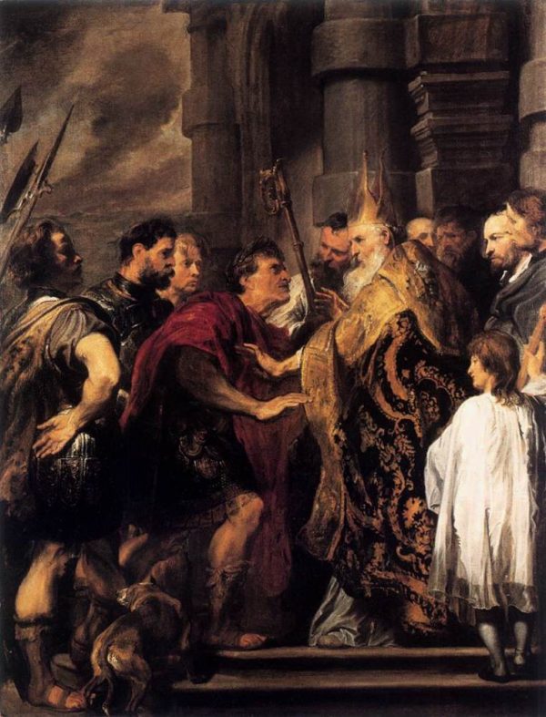 Emperor Theodosius Forbidden by Anthony van Dyck