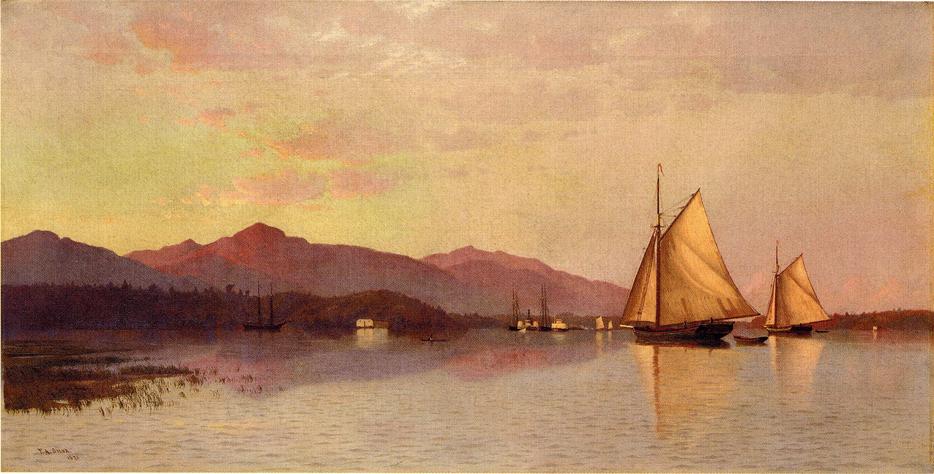 The Hudson River Looking Toward the Catskills by Francis Silva - hand-painted oil reproduction