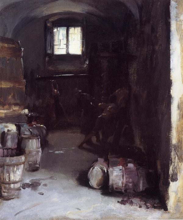 Pressing the Grapes, Florentine Wine Cellar by John Singer Sargent
