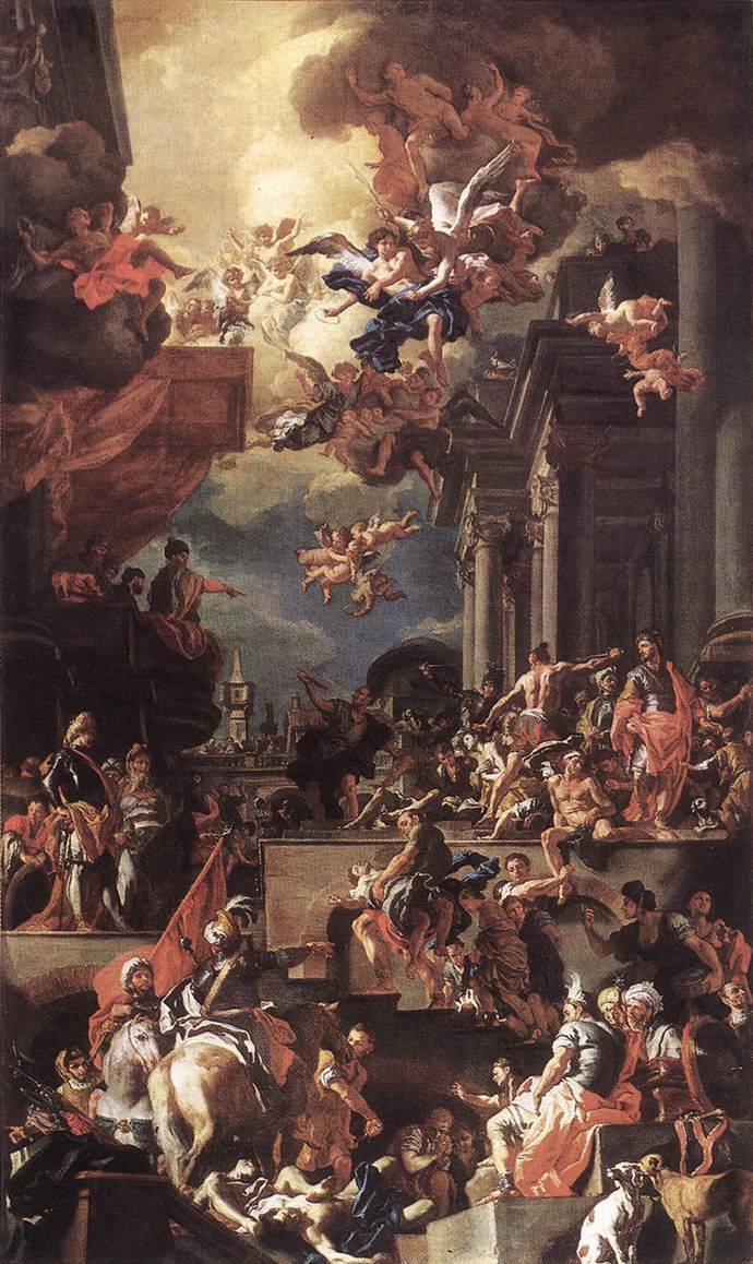 The Massacre of the Giustiniani at Chios by Francesco Solimena - hand-painted oil reproduction