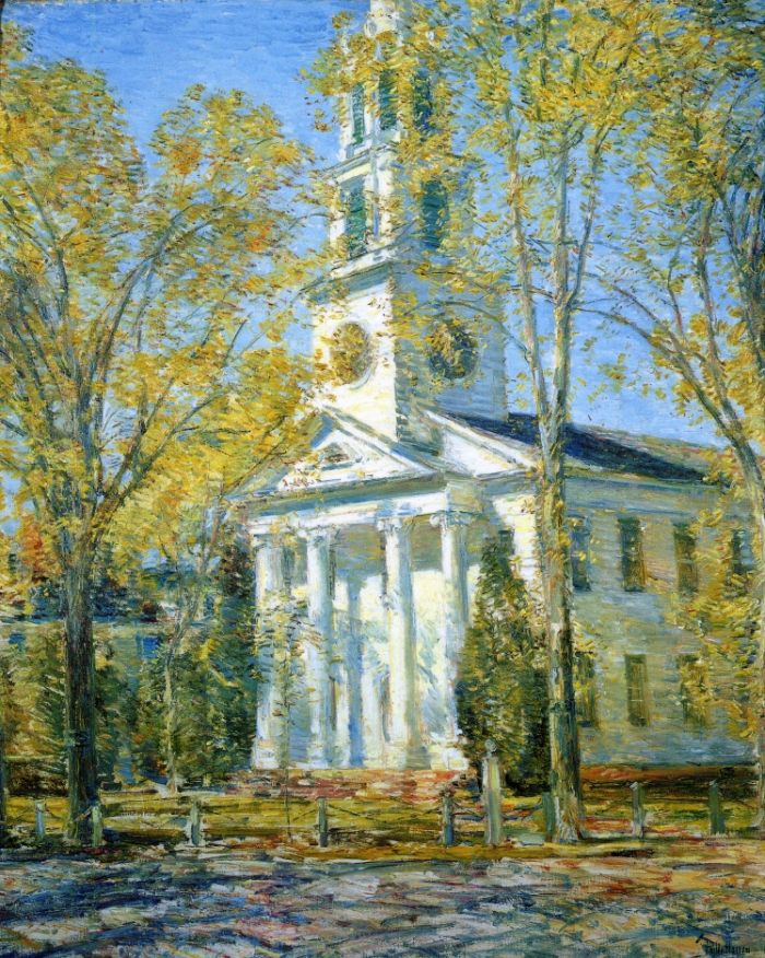 Church at Old Lyme by Frederick Childe Hassam