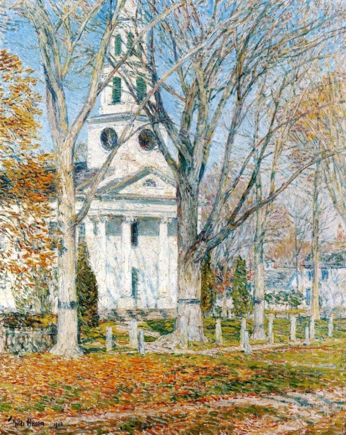 Church at Old Lyme II by Frederick Childe Hassam