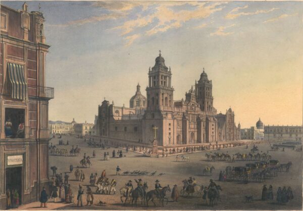 View of the main square of Mexico City by Carl Nebel