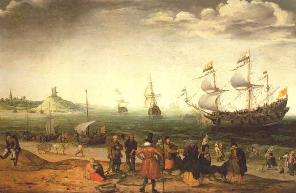 Coastal Landscape with Ships by Adam Willaerts