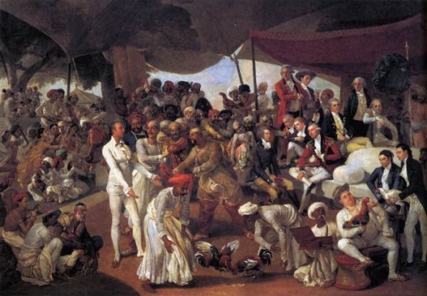 Colonel Mordaunt's Cock Match by Johann Zoffany