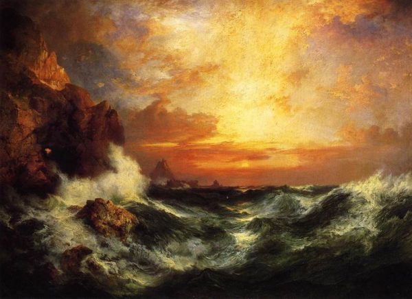 Sunset near Landss End Cornwall England by Thomas Moran